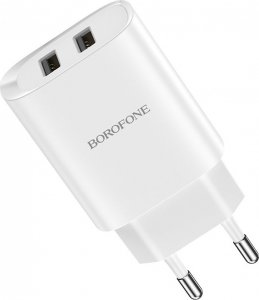 Ładowarka BOROFONE ŁADOWARKA SIECIOWA BN2 SUPER - 2XUSB - 2,1A BIAŁA 2