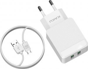 Ładowarka KAKU ŁADOWARKA SIECIOWA KSC-371 HAOYI - 2XUSB - 12W 2,4A Z KABLEM USB NA MICRO USB BIAŁA 2
