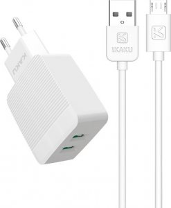 Ładowarka KAKU ŁADOWARKA SIECIOWA KSC-371 HAOYI - 2XUSB - 12W 2,4A Z KABLEM USB NA MICRO USB BIAŁA 3