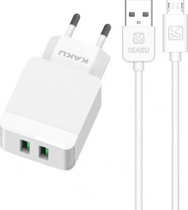 Ładowarka KAKU ŁADOWARKA SIECIOWA KSC-371 HAOYI - 2XUSB - 12W 2,4A Z KABLEM USB NA MICRO USB BIAŁA 4