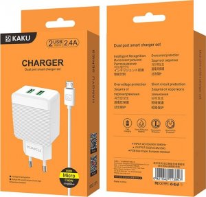 Ładowarka KAKU ŁADOWARKA SIECIOWA KSC-371 HAOYI - 2XUSB - 12W 2,4A Z KABLEM USB NA MICRO USB BIAŁA 8