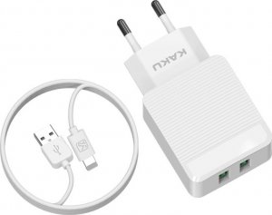 Ładowarka KAKU ŁADOWARKA SIECIOWA KSC-371 HAOYI - 2XUSB - 12W 2,4A Z KABLEM USB NA LIGHTNING BIAŁA 2