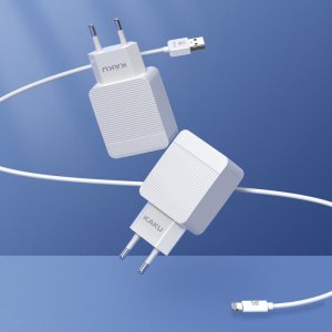 Ładowarka KAKU ŁADOWARKA SIECIOWA KSC-371 HAOYI - 2XUSB - 12W 2,4A Z KABLEM USB NA LIGHTNING BIAŁA 5