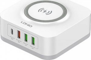 Ładowarka LDNIO Bezprzewodowa ładowarka indukcyjna LDNIO AW004, 3x USB + USB-C, 32W (biała) 2