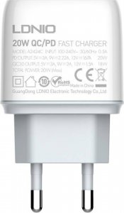 Ładowarka LDNIO Ładowarka sieciowa LDNIO A2424C USB, USB-C 20W + Kabel Lightning 9
