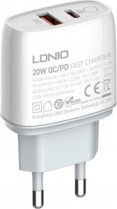 Ładowarka LDNIO Ładowarka sieciowa LDNIO A2424C USB, USB-C 20W + Kabel Lightning 10