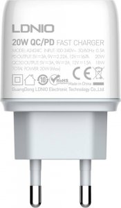 Ładowarka LDNIO Ładowarka sieciowa LDNIO A2424C USB, USB-C 20W + Kabel USB-C 13