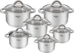 Hoffner Garnki ze stali nierdzewnej Hoffner HF 9408 zestaw 6 garnków indukcyjnych 5