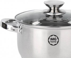 MG Home Garnki stalowe MG Home Verso zestaw 3 garnków z pokrywkami na indukcję 4
