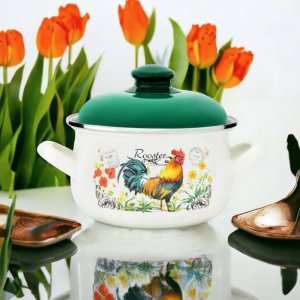 Tragar Garnki emaliowane Meyerhoff  zestaw 4 garnków Kogut 16/18/20/22 cm 3