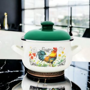 Tragar Garnki emaliowane Meyerhoff  zestaw 4 garnków Kogut 16/18/20/22 cm 4