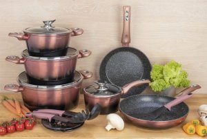 Edenberg Garnki marmurkowe Edenberg EB 5626 zestaw 15 elementów z przyborami kuchennymi 4