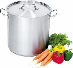 Selgros Garnek wysoki z pokrywką, stalowy,  280 mm, pojemność 15.4 l Stalgast 1
