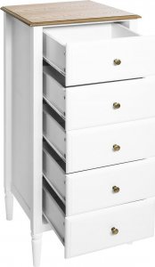Atmosphera Komoda wąska Solen biała z 5 szufladami 13