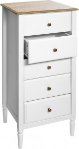 Atmosphera Komoda wąska Solen biała z 5 szufladami 14