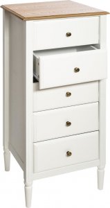 Atmosphera Komoda wąska Solen biała z 5 szufladami 3