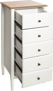 Atmosphera Komoda wąska Solen biała z 5 szufladami 4