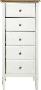Atmosphera Komoda wąska Solen biała z 5 szufladami 5