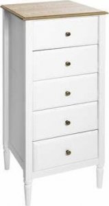 Atmosphera Komoda wąska Solen biała z 5 szufladami 6