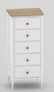 Atmosphera Komoda wąska Solen biała z 5 szufladami 7
