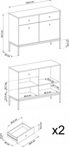 Intesi Komoda Evora bordowa 11