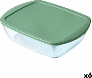 Pyrex Prostokątne pudełko na lunch z pokrywką Pyrex Cook & store Kolor Zielony Szkło (400 ml) (6 Sztuk) 1