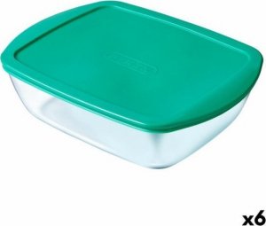 Pyrex Prostokątne pudełko na lunch z pokrywką Pyrex Cook & store Turkusowy Silikon Szkło (23 x 16 x 6 cm) (6 Sztuk) 1