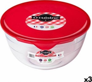 cuisine Okrągłe pudełko na lunch z pokrywką  Cuisine Prep & Store Czerwony 2 L 22 x 22 x 11 cm Szkło (3 Sztuk) 1