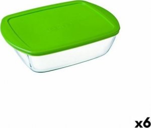 Pyrex Prostokątne pudełko na lunch z pokrywką Pyrex Cook & Store 17,9 x 10,8 x 5,3 cm Kolor Zielony 400 ml Silikon Szkło (6 Sztuk) 1