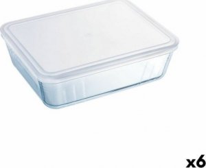 Pyrex Prostokątne pudełko na lunch z pokrywką Pyrex Cook & Freeze 4,2 L 28 x 23 x 10 cm Przezroczysty Silikon Szkło (3 Sztuk) 1