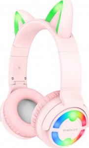 Słuchawki BOROFONE SŁUCHAWKI NAUSZNE BO15 CAT EAR BLUETOOTH RÓŻOWE 3
