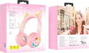Słuchawki BOROFONE SŁUCHAWKI NAUSZNE BO15 CAT EAR BLUETOOTH RÓŻOWE 5