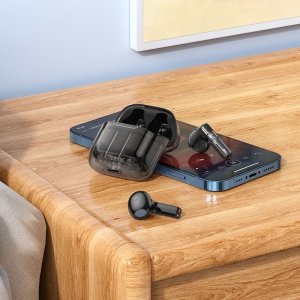 Słuchawki Borofone BW23 Crystal Bean Transparent Edition Czarne 4