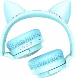Słuchawki BOROFONE SŁUCHAWKI NAUSZNE BO15 CAT EAR BLUETOOTH NIEBIESKIE 2
