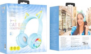 Słuchawki BOROFONE SŁUCHAWKI NAUSZNE BO15 CAT EAR BLUETOOTH NIEBIESKIE 5