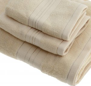 Domifito Komplet 3 ręczników 35x35 35x75 70x140 beżowe 1