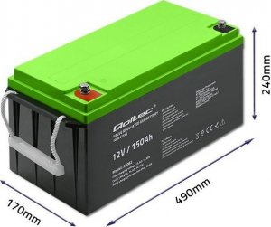 Qoltec Akumulator żelowy | 12V | 150Ah | GEL 8