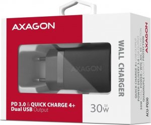 Ładowarka Axagon ACU-PQ30 Ładowarka sieciowa, PD & QC 30W, QC3.0,4.0/AFC/FCP/PPS/Apple, Czarna 9