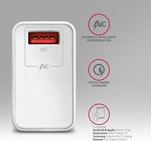 Ładowarka Axagon ACU-QC19W Ładowarka sieciowa QC 19W, 1x port USB-A, QC3.AFC/FCP/SMART, Biała 4