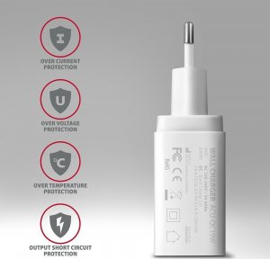 Ładowarka Axagon ACU-QC19W Ładowarka sieciowa QC 19W, 1x port USB-A, QC3.AFC/FCP/SMART, Biała 5