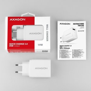 Ładowarka Axagon ACU-QC19W Ładowarka sieciowa QC 19W, 1x port USB-A, QC3.AFC/FCP/SMART, Biała 8