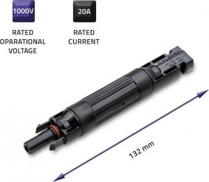 Qoltec Konektor solarny z bezpiecznikiem, złšcze MC4 1000V 20A 4