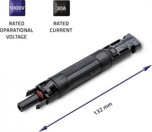 Qoltec Konektor solarny z bezpiecznikiem, złšcze MC4 1000V 30A 4