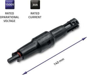Qoltec Konektor solarny z bezpiecznikiem, złšcze MC4 1500V 30A 4