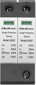 Qoltec Ogranicznik przepięć AC | 2P | 275V | T2 | B+C 10