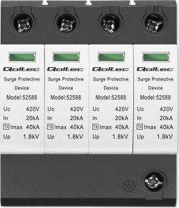 Qoltec Ogranicznik przepięć AC | 4P | 420V | T2 | B+C 10
