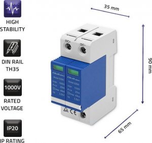 Qoltec Ogranicznik przepięć DC | 2P | 1000V | T2 | B+C 3