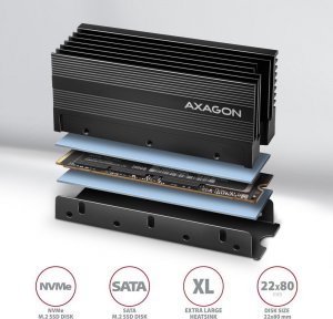 Axagon Radiator do dysku M.2 SSD 2280 (CLR-M2XL) 2