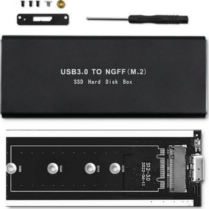 Kieszeń Qoltec Obudowa | kieszeń do dysków SSD M.2 SATA | NGFF | USB 3.0 5