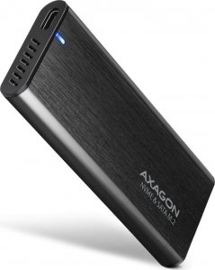 Kieszeń Axagon EEM2-SB2 Obudowa zewnętrzna aluminiowa bezrubowa USB-C 3.2 Gen 2 - M.2 NVMe / SATA SSD 30-80mm ALU pudełko czarne + USB-A - USB-C redukcja 1